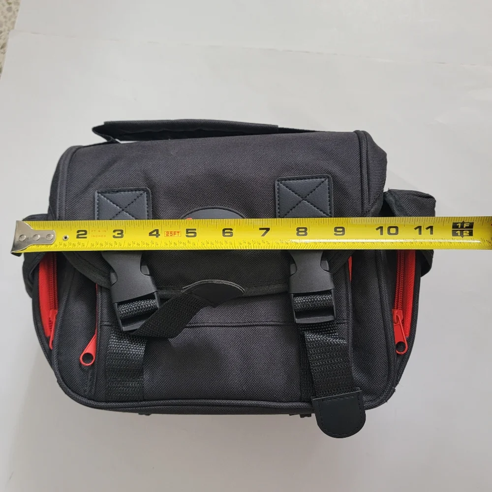 Focus Small DSLR Camera Bag Shoulder Black Pockets NWOT